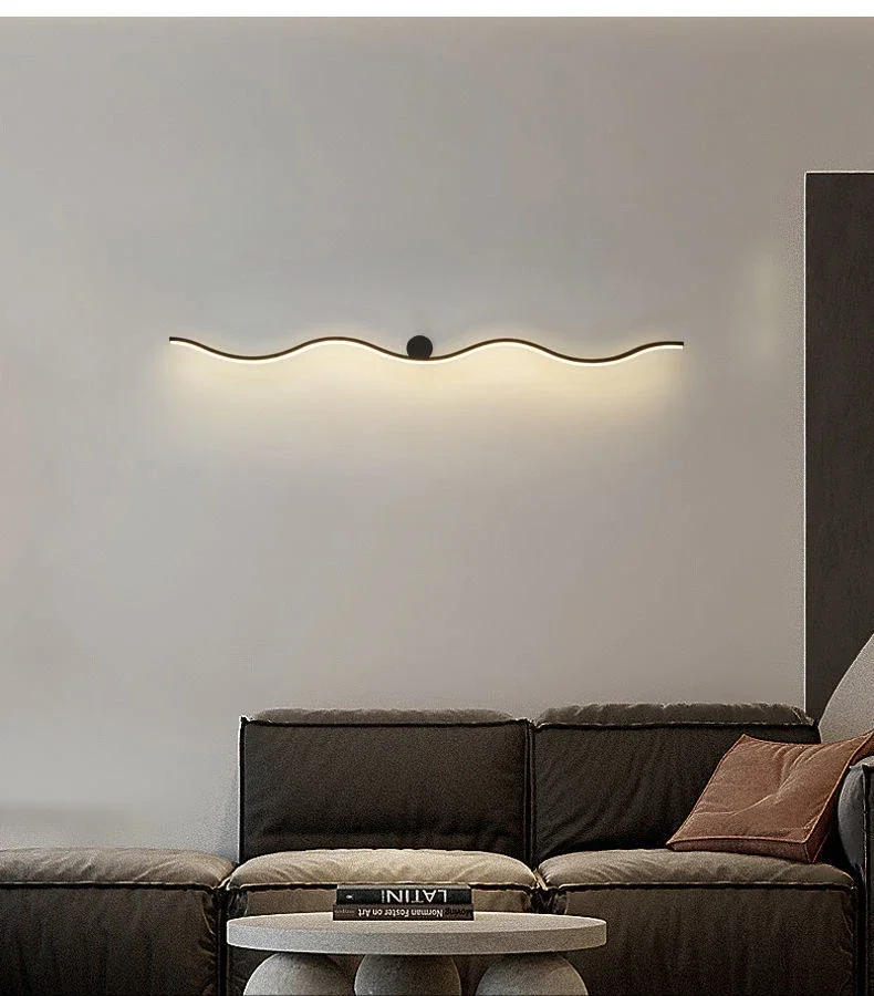 Description Picture 6 of itemModern Simple Living TV Background Grille Wall Lamps for Room Decor Bedroom LED Lights Luxury Minimalist Creative Long Wall Lamp