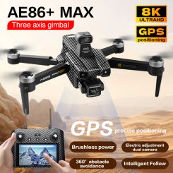 Professional AE86+ 5G Digital Image Transmission with 360° Obstacle Avoidance 8K HD Aerial Photography Drone GPS RC Aircraft Toy