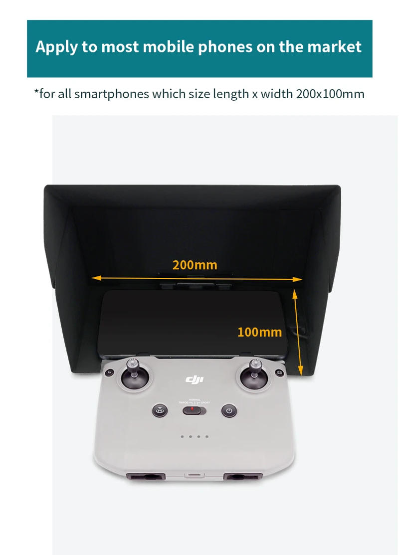 Description Picture 5 of itemPhone Sun Shade for DJI Mini 3 Pro/Air 3S/Air 2/2S/Mini 2 Remote Control Sunshade Hood Drone for RC N1/RC N2/RC N3 Accessories