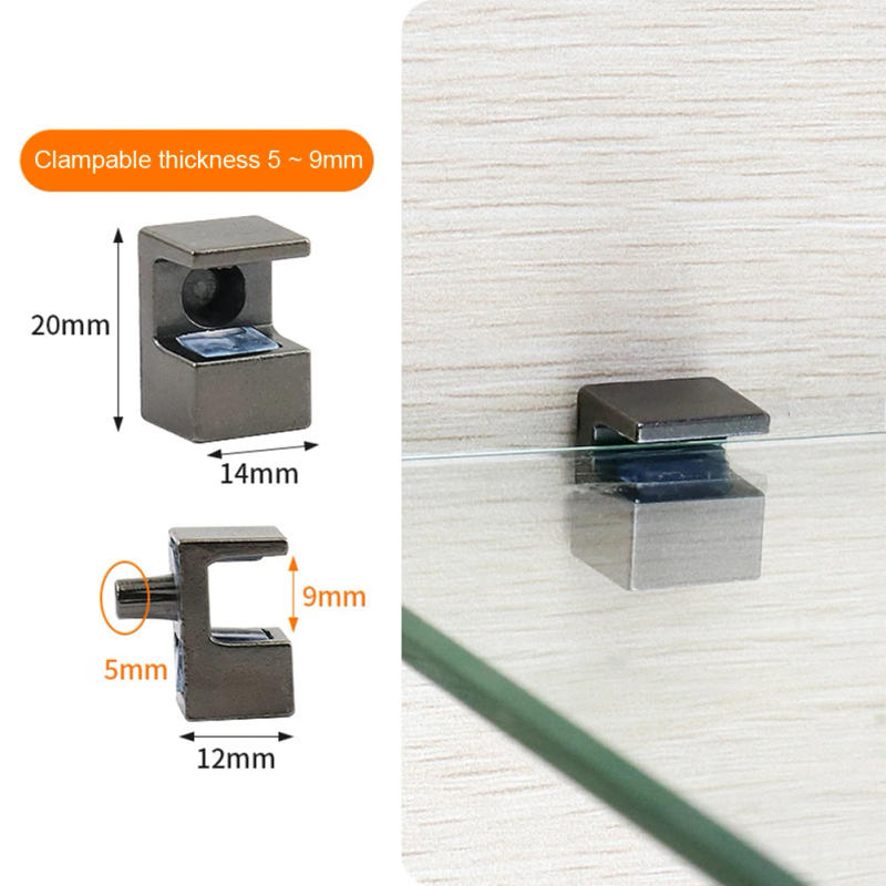 Description Picture 6 of itemGlass Shelf Support Clamp Cabinet Layer Plate Support Pegs Cabinet Clips Fixed Holder Furniture Bracket Holder Hardware