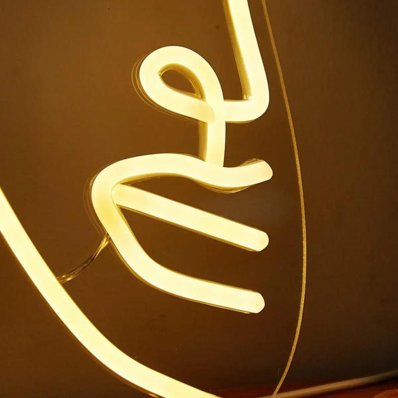 Description Picture 6 of itemFace Neon Light USB Powered 3D Wall Art Decor Night Light Neon Signs For Bedroom Living Room Holiday Gift for Children Kids Girl