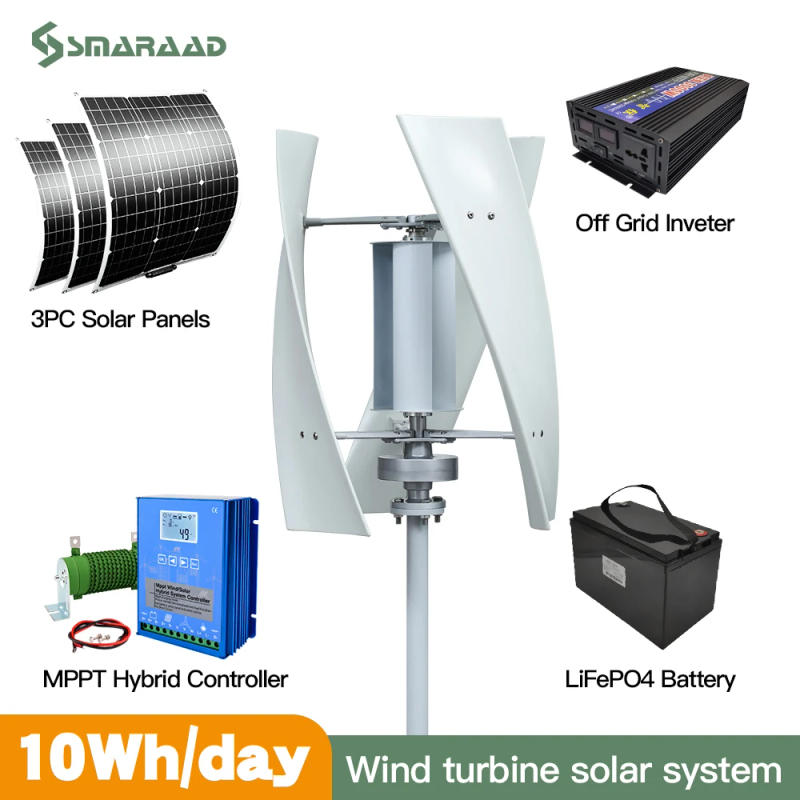 Description Picture 5 of item2000W Vertical Axis Wind Turbine 48V Alternative Energy Generator 220V AC Output Household Complete Set With Battery System10KWh