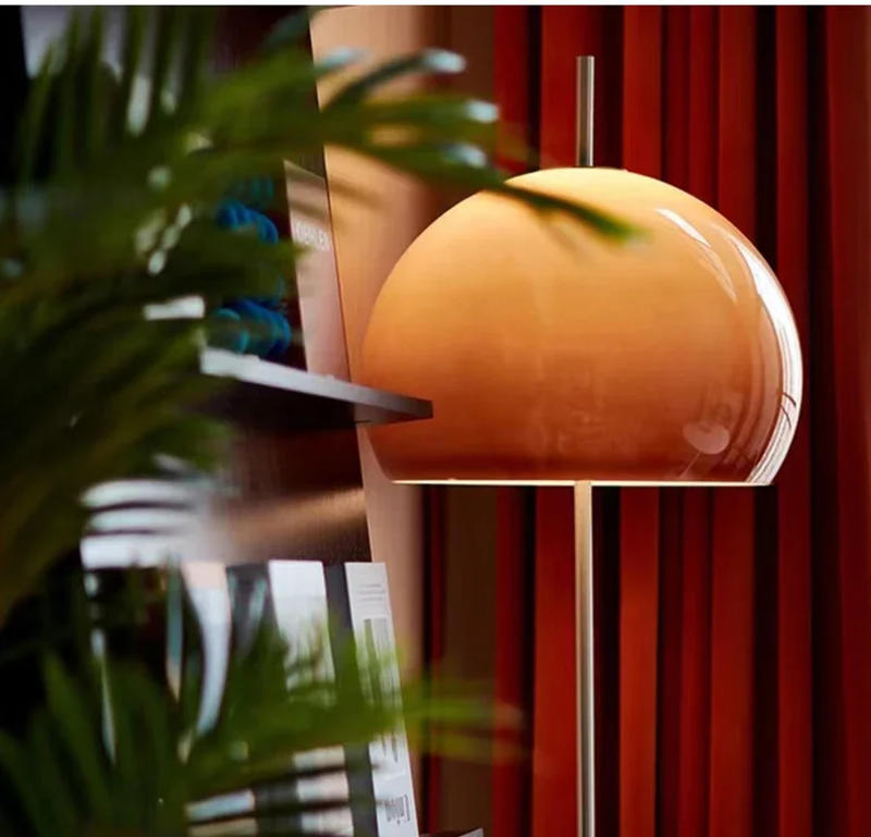 Description Picture 6 of itemVintage sofa Bauhaus Orange Floor Lamp Retro Glass Mushroom Lamp for reading Living Room Bedroom side moodiing Vertical Lamp
