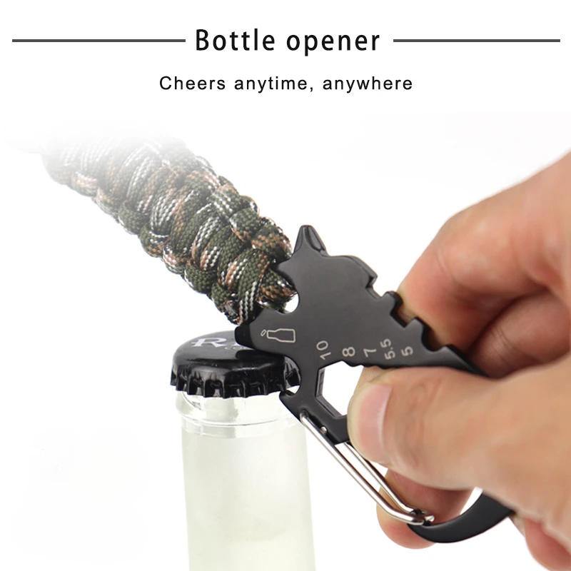 Description Picture 6 of itemMulti-functional Stainless Steel Woven Keychain, Paracord Climbing Hiking Carabiner, EDC Lanyard for Outdoor