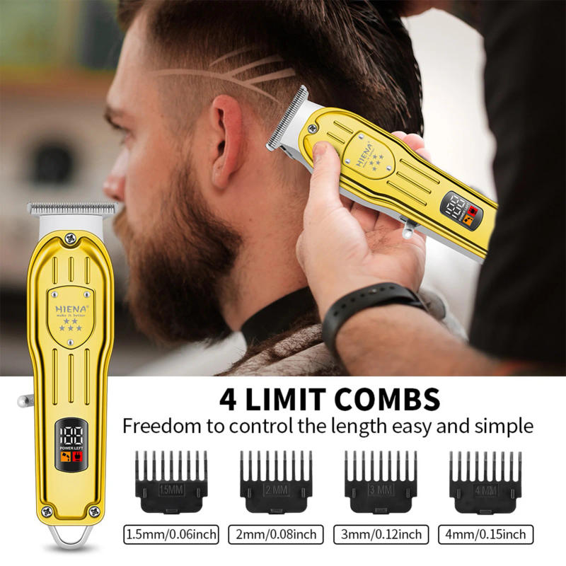 Description Picture 3 of itemHIENA Professional hair clippers set for men 4pcs limit guide comb Salon Electric Hair Trimmer Rechargeable Low Noise haircut