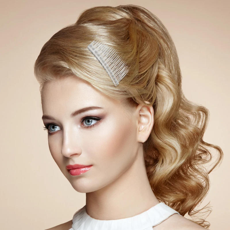 Description Picture 6 of item10pcs Hair Side Clip Combs 14 Teeth Bridal Wedding Veil Comb for Women Girls Ladies Plastic Side Combs Pin Barrettes Accessories