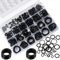 360pcs Oil-Resistant Rubber O-Rings Set 24Sizes for Plumbing Automotive Maintenance Seals Gaskets for Air and Gas Connections