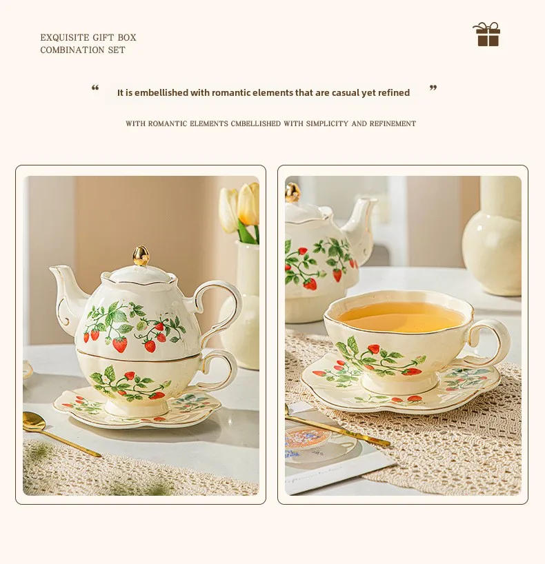 Description Picture 4 of itemEnglish Ceramic Cup Alice Rabbit Drawing Gold Mother Teapot Coffee Cup Wedding Gift Afternoon Tea Set Teapot