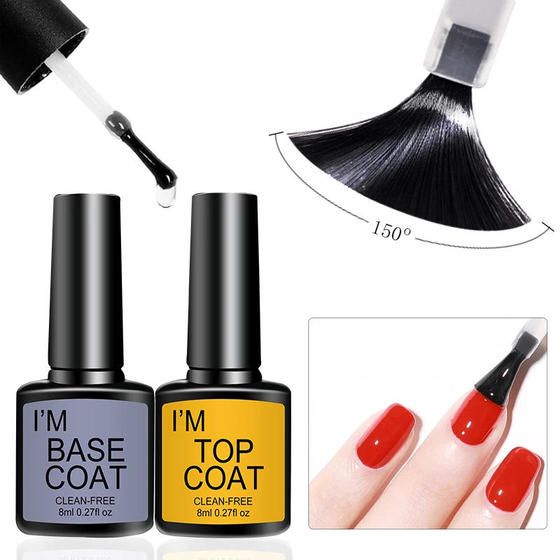 Description Picture 6 of item4 Pcs/Set Top Coat And Base Coat Clear Gel Nail Polish Kit Semi Permanent Nail Art Manicure Soak Off LED UV Gel Varnishes Set