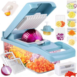 Kitchen vegetable cutter Multi-functional home vegetable cutter Potato cutter slicer Salad dicer Grater,14pcs