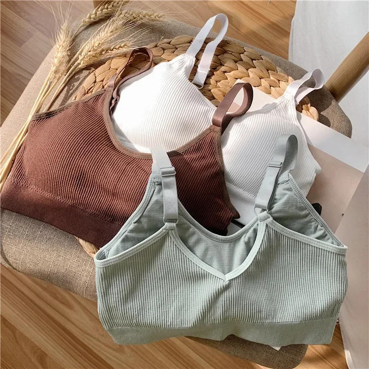 Description Picture 5 of itemWomen Sexy Wireless Bralette Seamless Bra Padded Sleep Tops U-Shaped Back Sports Tube Top Breathable Crop Lingerie Underwear