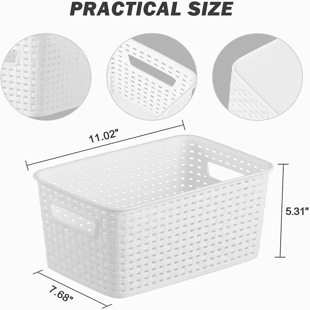 Description Picture 4 of itemPlastic Household Storage Basket Multipurpose Sundries Storage Basket Cosmetics Organizer Kitchen Bathrooms Storage Organizer
