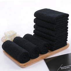 Black Towel Cotton Soft Face Towel Hotel Bathroom Beauty household Strong Water Absorption Washcloth Kitchen Towels