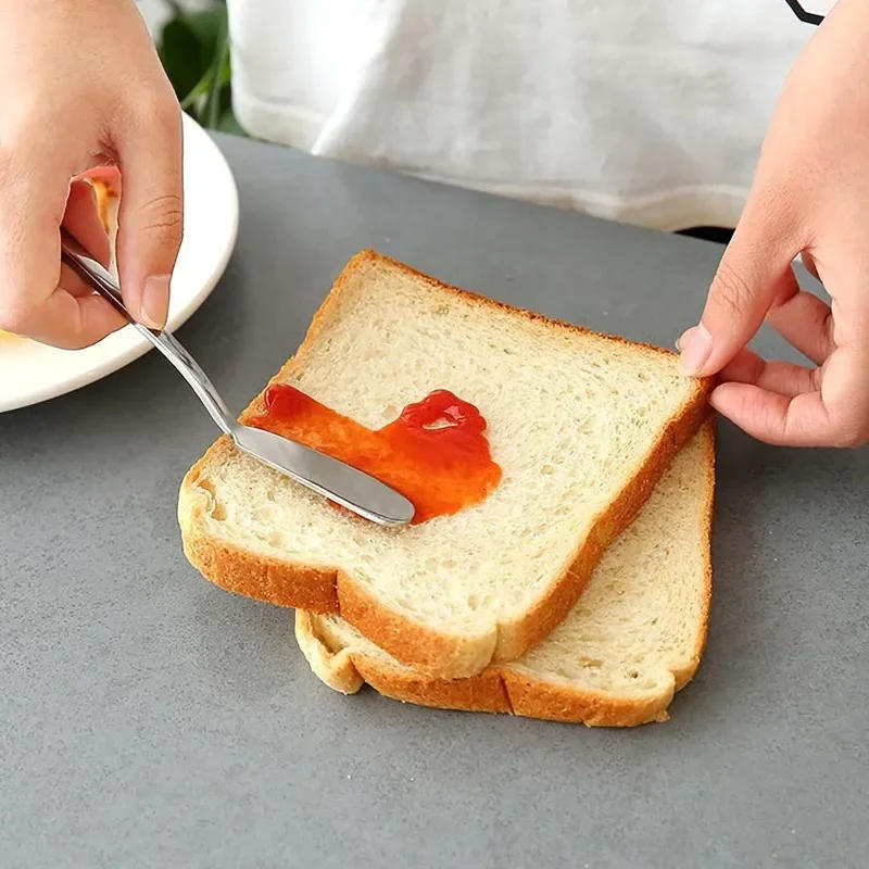 Description Picture 5 of item1/6PCS Stainless Steel Butter Knife Long Handle Cheese Bread Jam Cutter Multifunctional Western Food Tableware Kitchen Gadgets