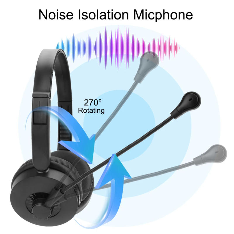 Description Picture 5 of itemBluetooth 5.0 Headset Wireless Truck Driver Headphones Hands-Free Call Headsets With Noise Cancelling Mic For Call Center Office
