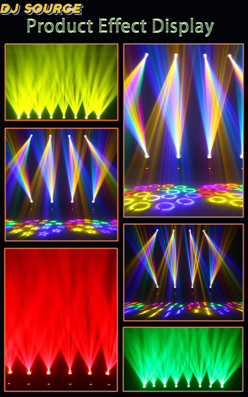 Description Picture 5 of item2Pcs LED Moving Head Light 200W Beam Spot 18 Prism Rainbow Effect DMX For Dj Disco Party Club Bar Show Stage Lighting Effect