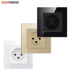 Israel Wall Power Sockets Electrical 16A 1/2 Outlets Rectangular PC Panel for Israeli Home Office Kitchen Standard Grounding