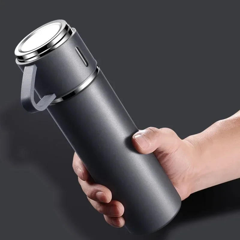Description Picture 6 of item500ML Stainless Steel Vacuum Flask with Business Style Shimmering Design, Coffee Mug Thermos Bottle with Portable Carafe