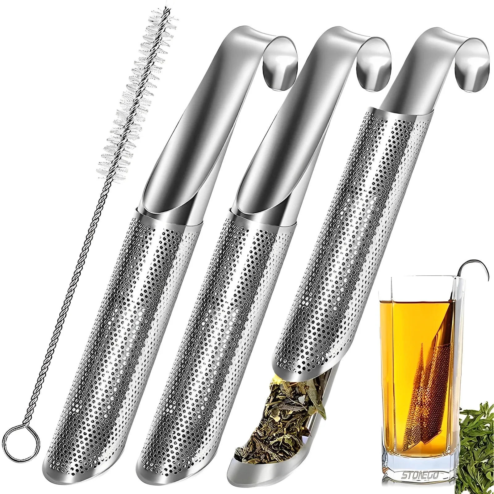 Description Picture 4 of itemCreative Pipe Tea Strainer Long-Handle Stainless Steel Tea Infuser for Loose Tea Coffee Spice Filter Tea Steeper Accessories