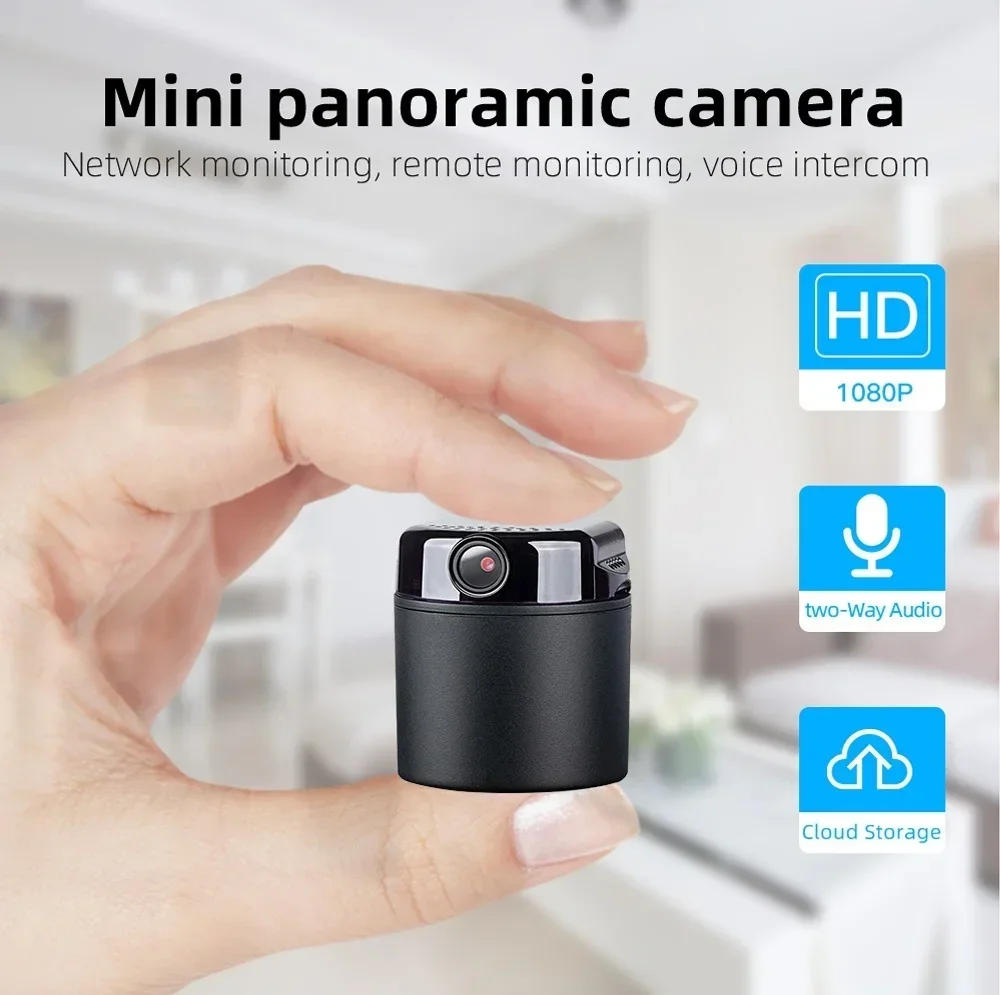 Description Picture 2 of itemMini 1080P HD Wifi Camera Battery Operated Small Wireless Cam 360 Degree Horizontal Rotation Security Mobile Fhone Monitoring