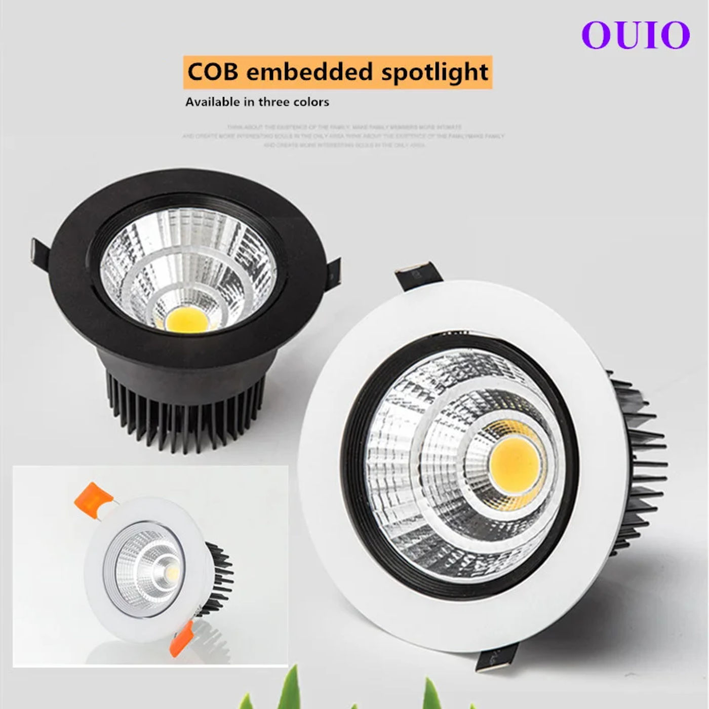 Description Picture 2 of itemRecessed Round Dimmable LED Downlights 20W 15W 12W 9W 7W 5W COB Ceiling Lamps Spot Lights AC90~260V Indoor Lighting Power Driver