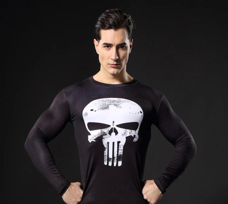 Description Picture 5 of itemMen's Winter Compression Underwear Men Winter Thermal underwear MMA  Bodybuilding T-Shirt Skull Rashgarda Leggings Tracksuit