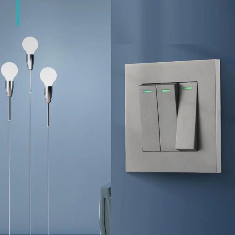 Description Picture 2 of itemNew Matte Grey Wall Switches 1Way Button Home Accessories Wall Light Switch Panel Durable with LED Lamp 1/2/3/4 Gang