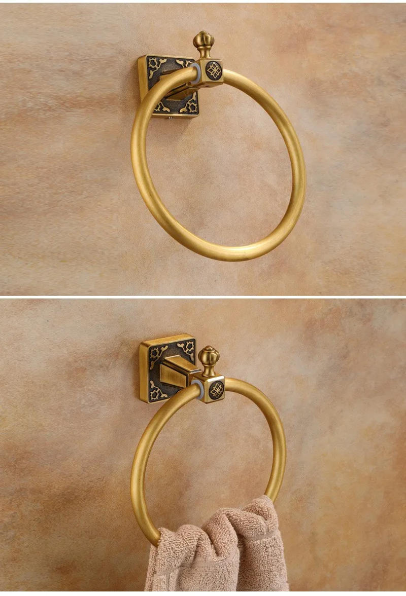 Description Picture 3 of itemAntique Europe Towel Ring Bath Towel Rack Wall-Mounted Aluminium Classic Round Shelf Bathroom Accessories