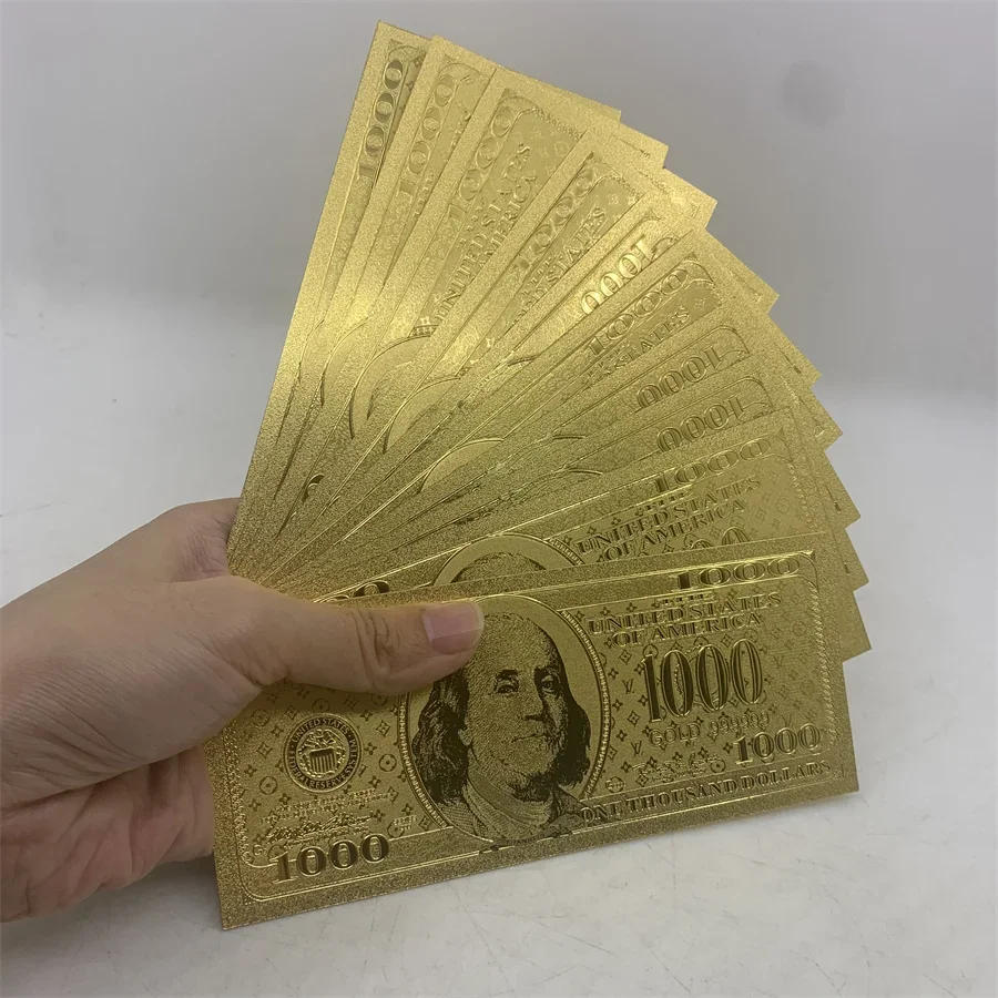 Description Picture 4 of item2022 Customized Special US 100 dollars gold foil plastic banknote USD 100 Commemorative Dollars notes for collection