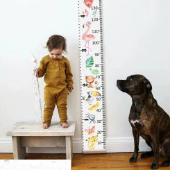 Cute Kids Height Chart Wall Hanging Decals Sticker ForKids Boy Girl Room Decor Wallpaper Child Measure Height Ruler Growth Chart