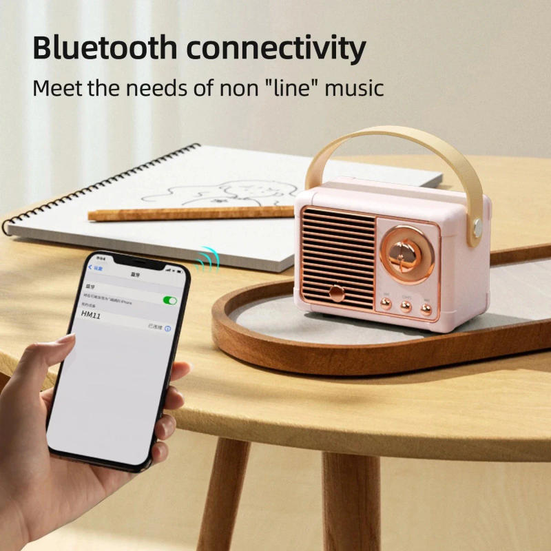 Description Picture 5 of itemHM11 Portable Bluetooth Speaker Wireless Bass Subwoofer Outdoor For Car Stereo Loudspeaker Mini Retro Music Box for Ios/android