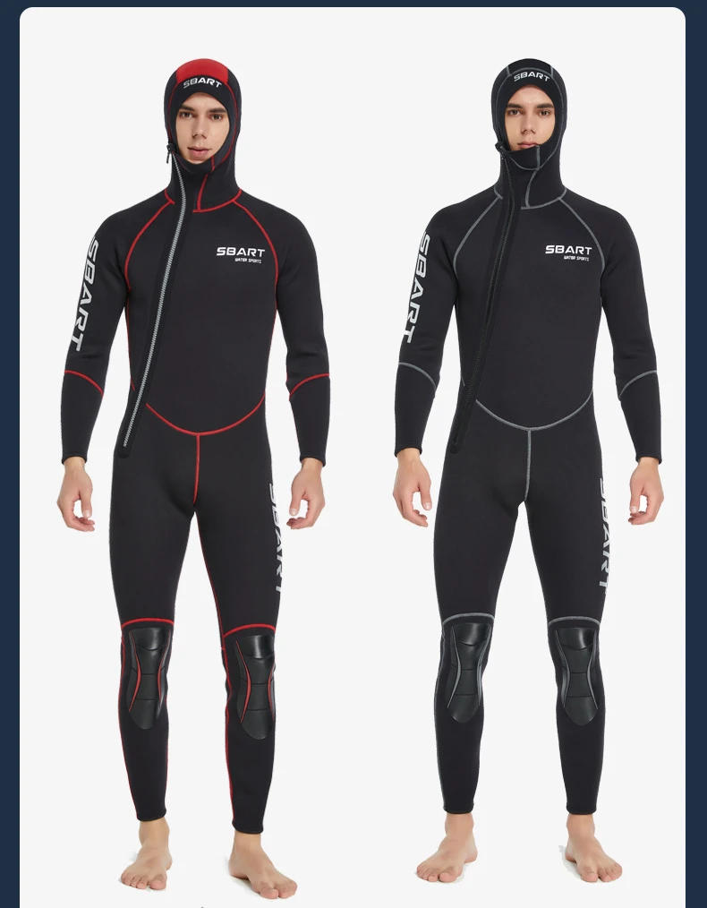 Description Picture 3 of itemSBART 3MM SCR Neoprene Long Sleeve Fullbody Wetsuit Men Hooded Keep Warm Swimming Scuba Diving Bathing Suit Triathlon Wetsuit