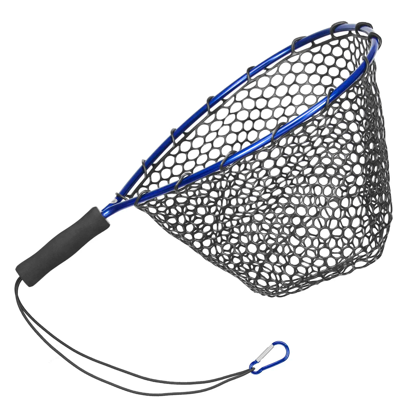 Description Picture 2 of itemPortable Fishing Nets Ultralight Aluminum Alloy Soft Silicone Wear Resistance Mesh Hand Dip Casting Landing Net for Fly Fishing