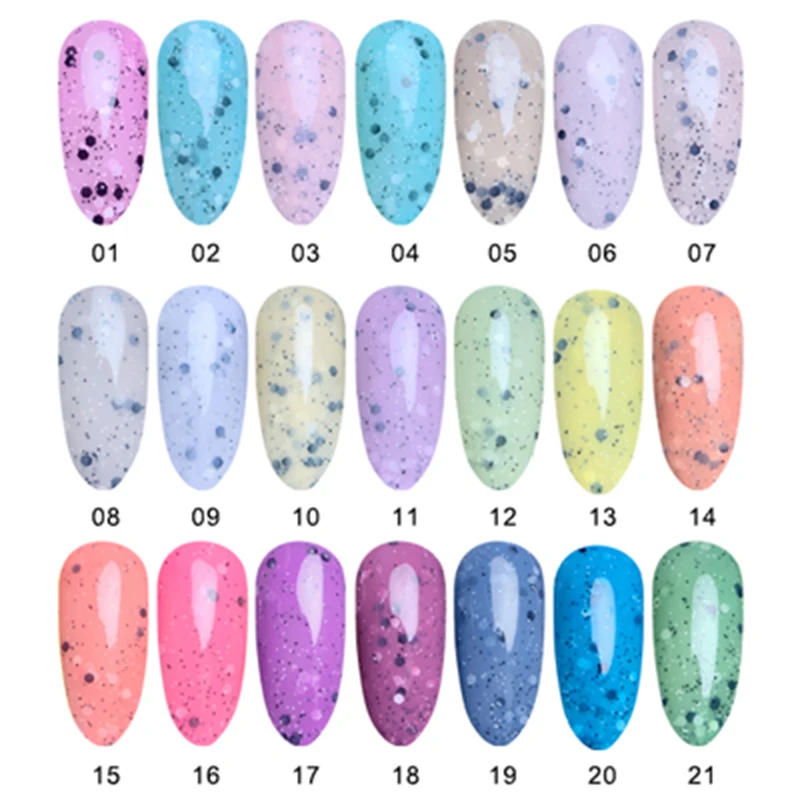 Description Picture 6 of itemDEROI Glitter Gel Nail Polish Sparking Regular Nail Polish Shiny Soak Off UV Gel Varnish Semi Permanent Nail Art Manicure 8ml