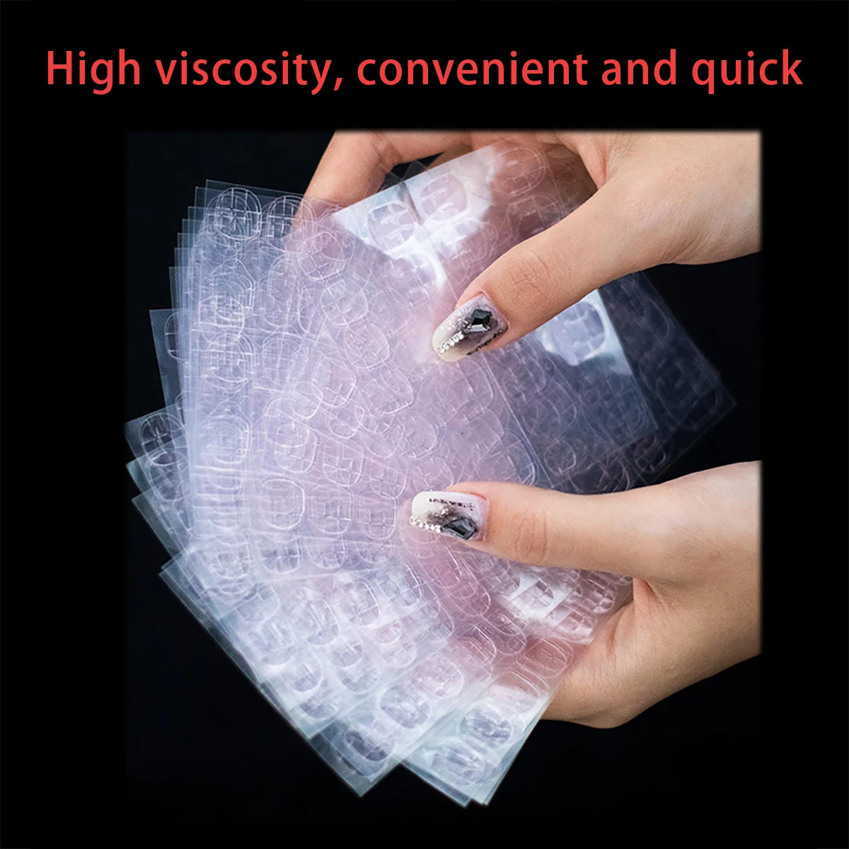 Description Picture 4 of item120Pcs False Nails Sticker Transparent Double-Side Adhesive Tapes Stickers Press on Fake Nail Tips Extension Sticker