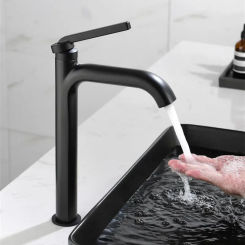 New Basin Faucet Black Chrome Basin Cold And Hot Brass Mixer Sink Tap Single Lever Deck Mounted Water Tap