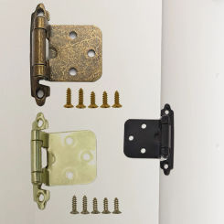 Self Closing Door Hinge with Screws Metal Self Closing Cabinet Hinge Overlay Flush Cabinet Hinge for 1/2in Overlay Cupboard Door