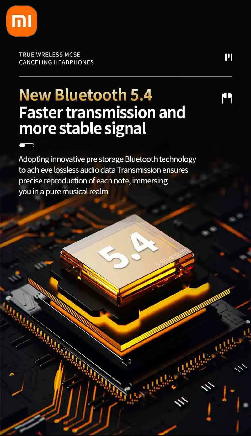 Description Picture 5 of itemXiaomi TWS Earbuds ANC Active Noise Cancelling Earphones with Touch Control LCD Screen Heavy Bass Premium Sound ENC Microphone