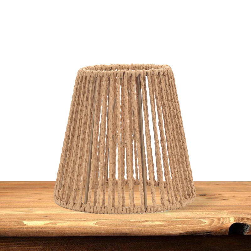 Description Picture 6 of itemPaper Rope Lamp Shade Handwoven Barrel Lamp Shade Creative Ceiling Light Fixture Shade Woven Hanging Lamp Shade for Home Decor