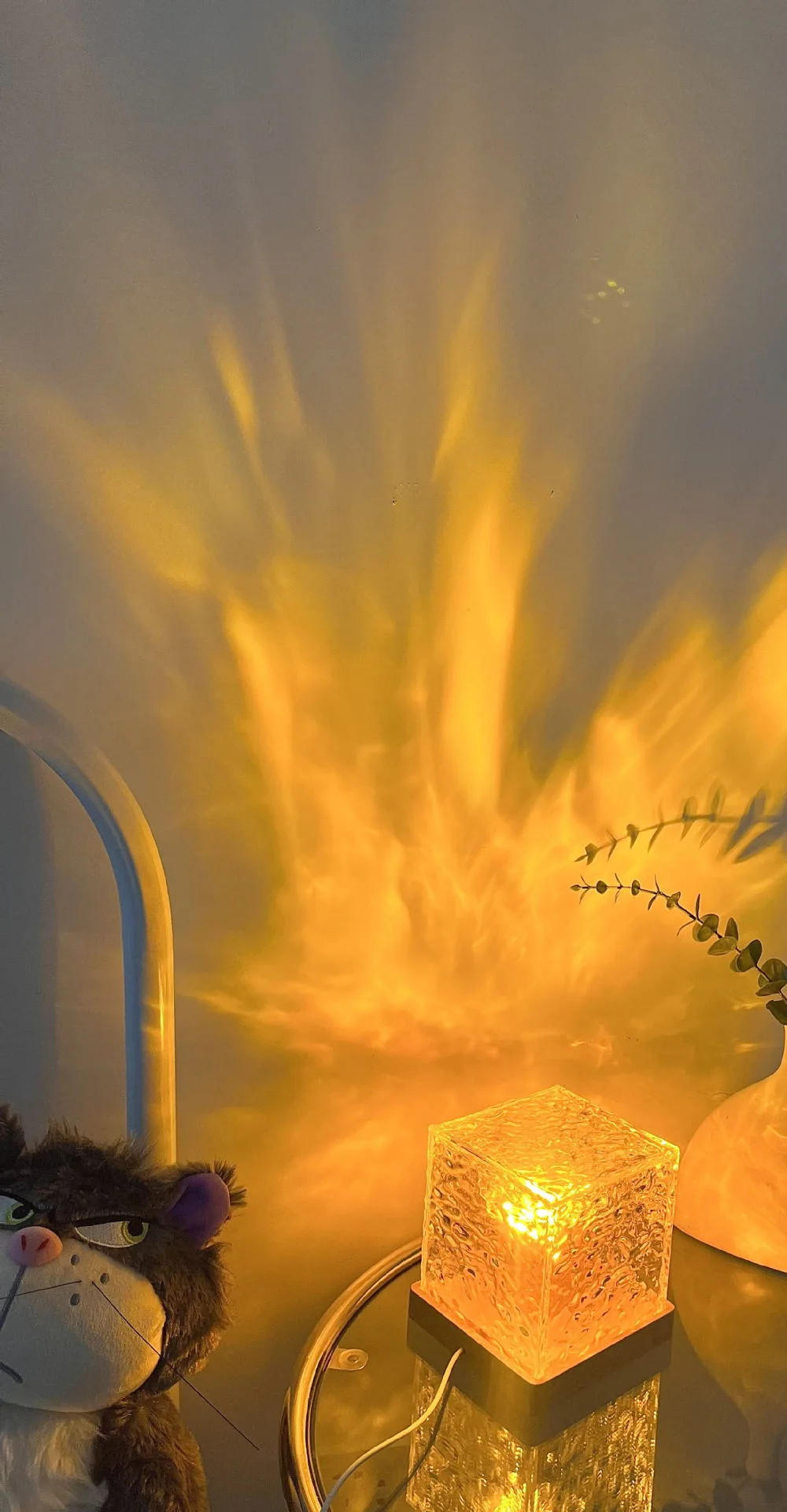 Description Picture 5 of itemClaeted LED Dynamic Water Ripple Projector Night Lights Flame Atmosphere Table Lamp for Bedsides Livingroom Home Decor Lamps