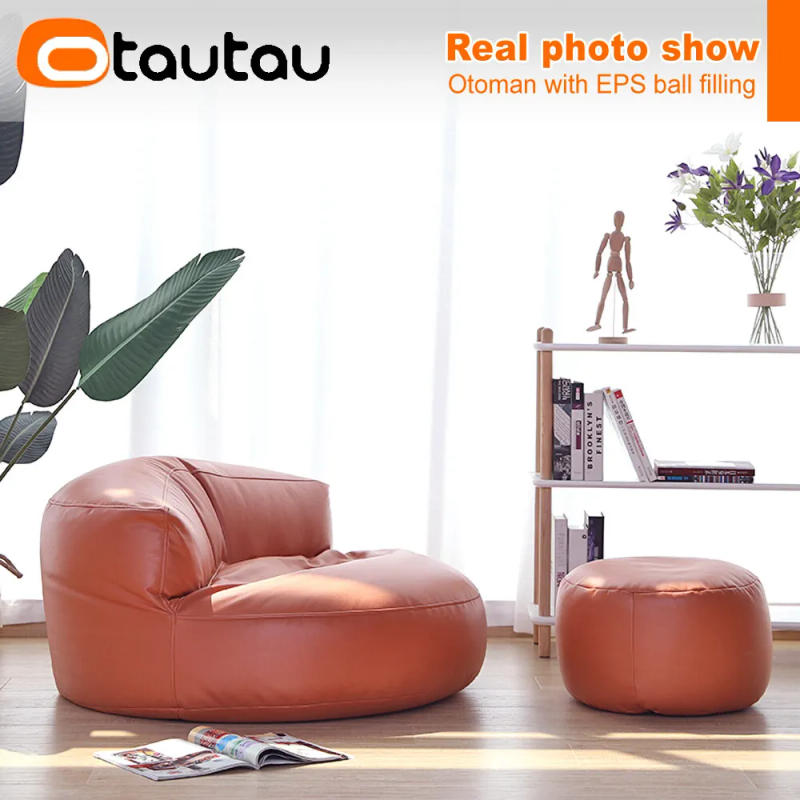 Description Picture 6 of itemOTAUTAU Small Round Faux Leather Ottoman Stool Beanbag Pouf Footstool Stuffed Bean Bag Footrest Floor Corner Seat Puff JD2KJB1C