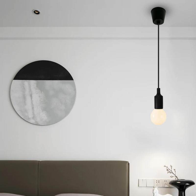 Description Picture 4 of itemE27 Modern Pendant Light Holder Silicone Dining Room Pendant Lamp Base Ceiling LED Light Socket Base for Kitchen Dining Room