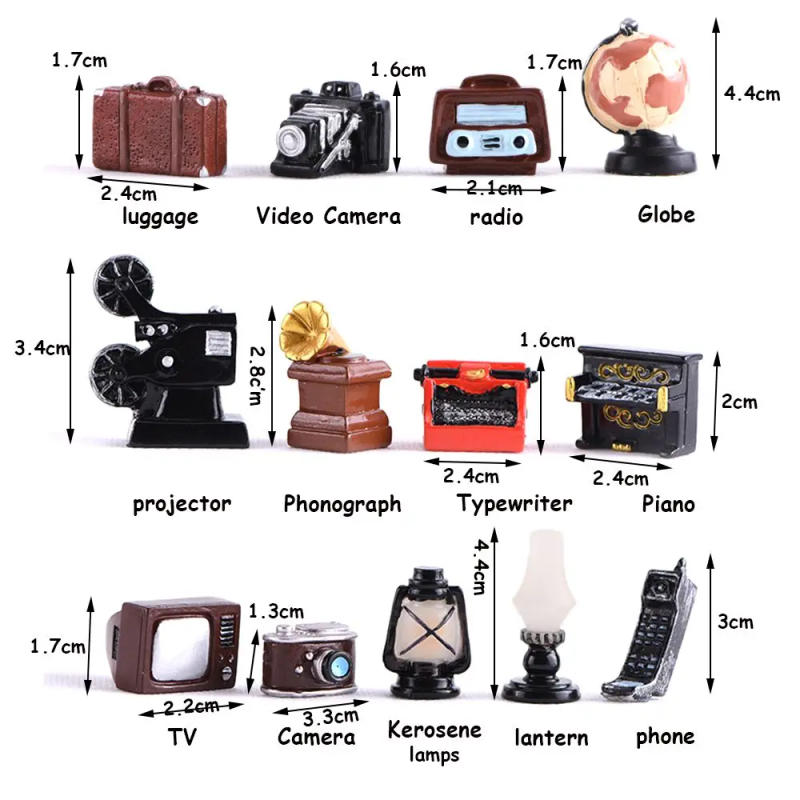 Description Picture 3 of itemResin Retro Telephone Mini Pianos TV Model Dollhouse Ornaments Toy Home Decor Furniture Figurine Miniatures