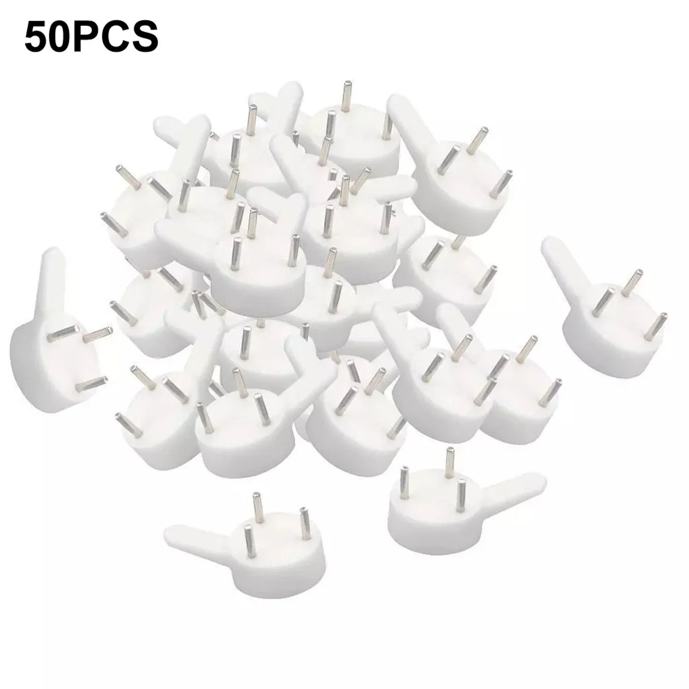 Description Picture 3 of item50pcs/set Photo Frame Hanging Hook White Painting Hook Plastic Invisible Wall Hooks Mount Photo Picture Nail Hook Hangers