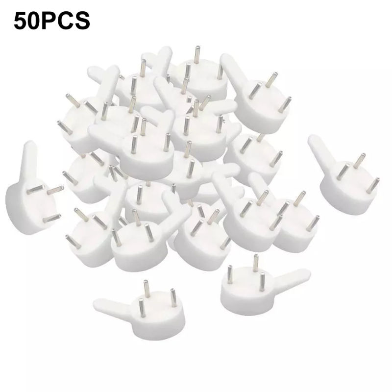 Description Picture 3 of item50pcs/set Photo Frame Hanging Hook White Painting Hook Plastic Invisible Wall Hooks Mount Photo Picture Nail Hook Hangers