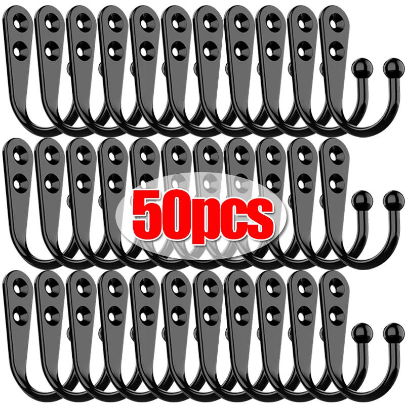 Description Picture 4 of item1/50Pcs Multi-Purpose Hooks with Screws Zinc Alloy Wall Mounted Key Clothes Hat Towel Holder Kitchen Bathroom Storage Supplies