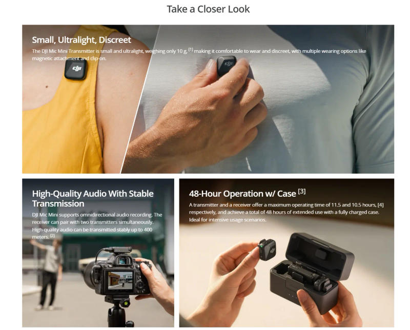 Description Picture 2 of itemDJI MIC mini Small Ultralight Discreet High-Quality Audio With Stable Transmission original brand new in stock