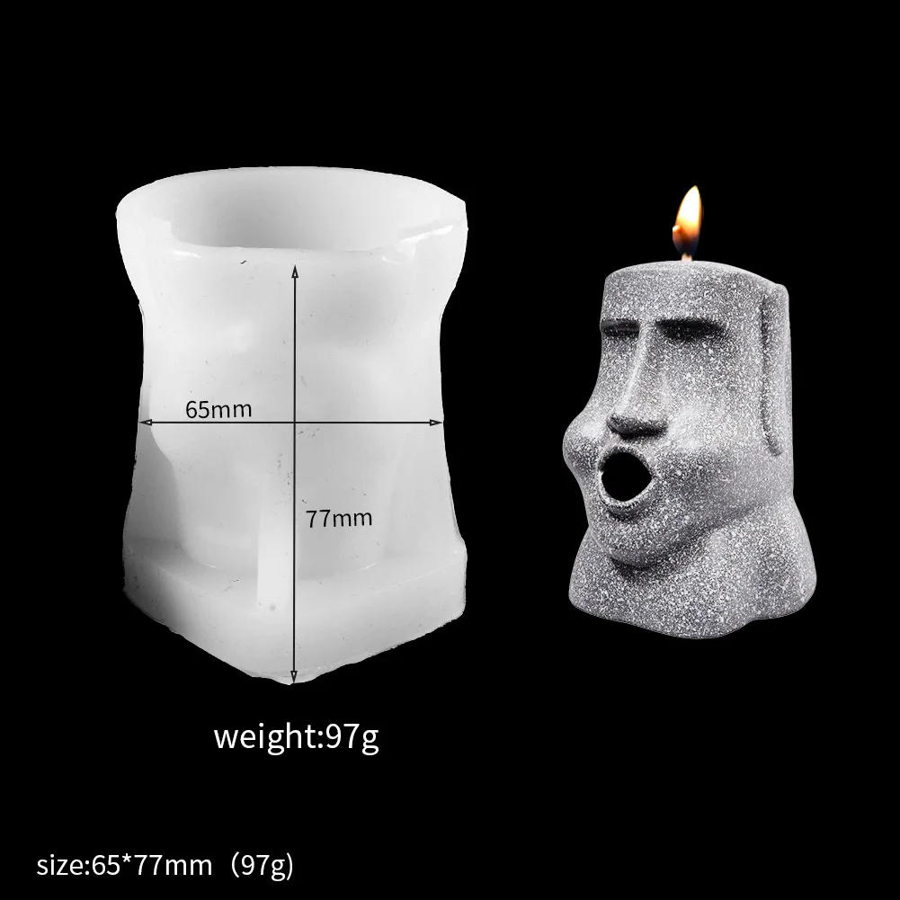 Description Picture 3 of itemMoai Stone Candle Silicone Mold DIY Human Body Aromatherapy Gypsum Handmade Soap Ornament Portrait Resin Mould Home Decor Gifts