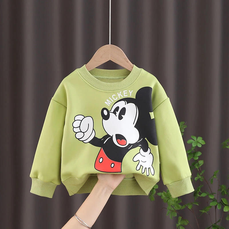 Description Picture 3 of itemMickey Long Sleeve Tops Base Shirt Loose Fashion Baby Round Collar Sweatshirt Hoodie Children Spring Autumn Clothing 0 1 2 3 4Y