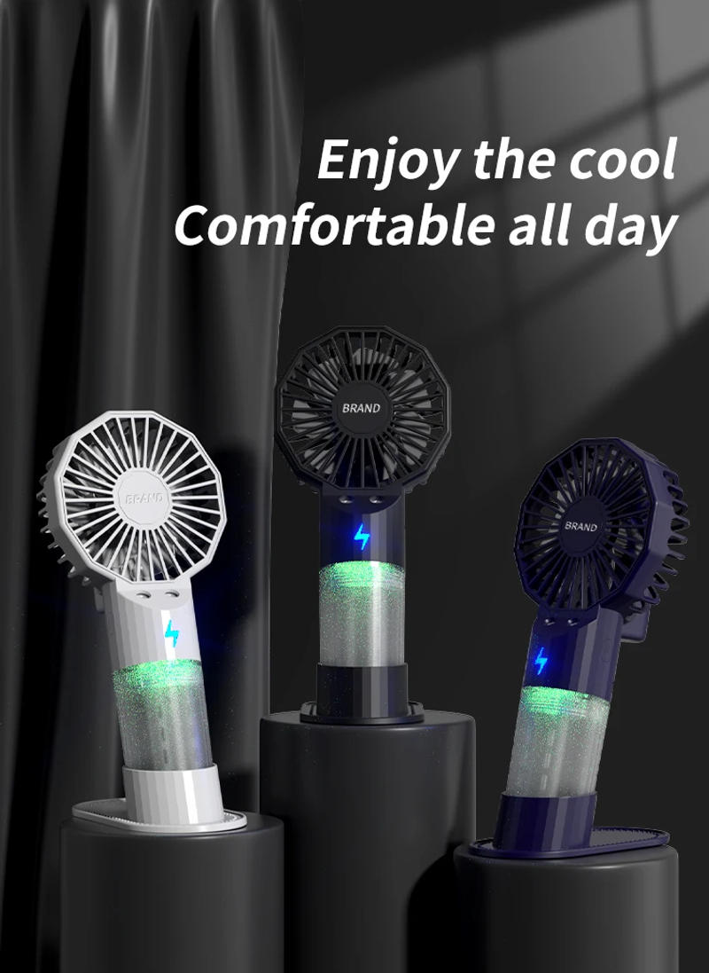Description Picture 2 of itemNew high-speed dual spray handheld small fan, 1200 mAh portable mini USB charging small fan, suitable for indoor and outdoor